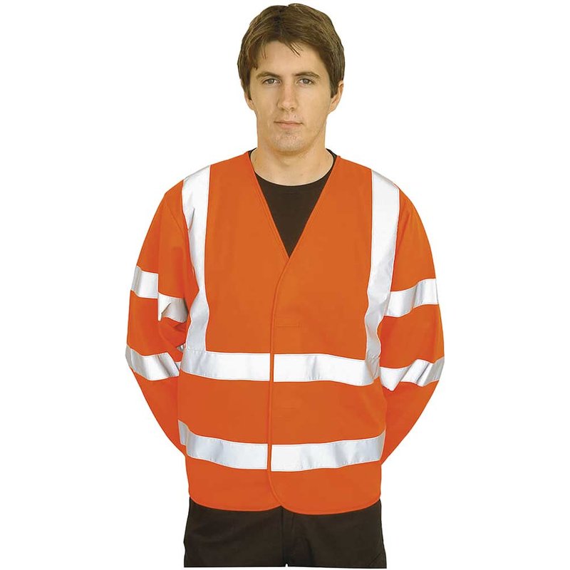 Portwest Long Sleeve Hi Vis Waistcoat Orange L / XL