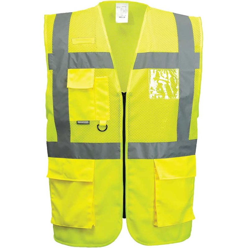 Portwest Madrid Hi Vis Half Mesh Executive Vest Yellow 3XL