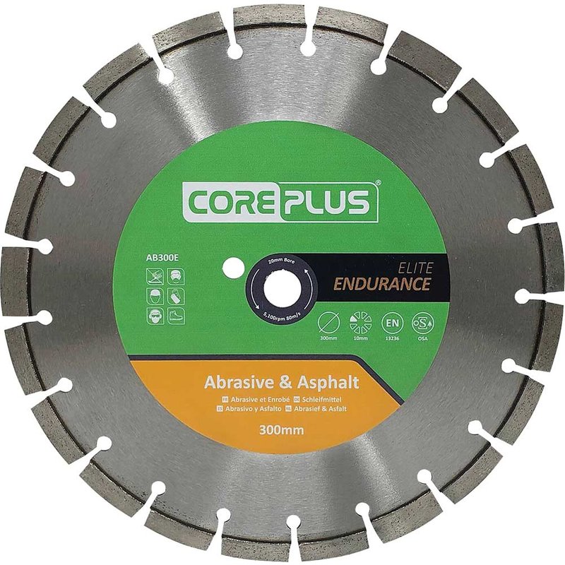 CorePlus AB300E Elite Abrasive & Asphalt Diamond Blade 300mm CORDBAB300E