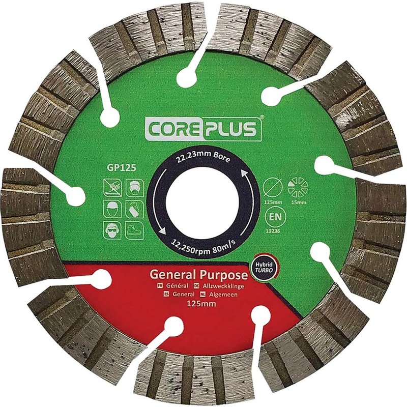 CorePlus GP125 General-Purpose Hybrid Turbo Diamond Blade 125mm CORDBGP125