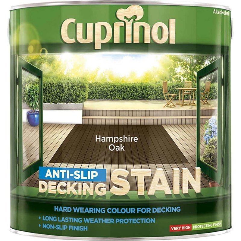 Cuprinol Hampshire Oak Quick Drying Anti Slip Decking Stain, 2.5L