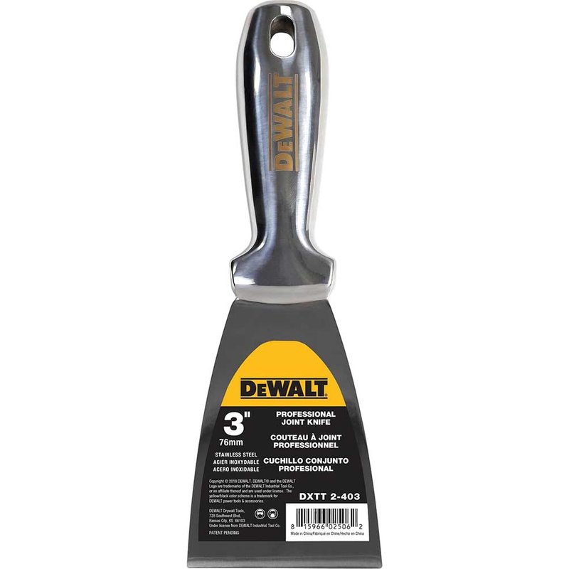 DeWalt Stainless Steel Dry Wall Jointing and Filling Knife 75mm