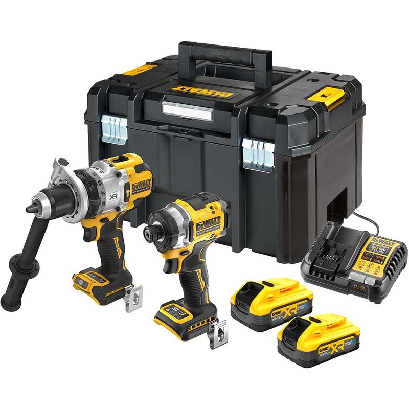 DeWalt DCK2200H2T 18v XR Cordless Brushless Hammer Drill and Impact Driver 2 x 5ah Li-ion Powerstack Battery Charger Case
