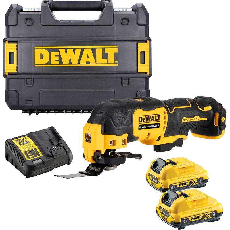 DeWalt DCS353 12v XR Cordless Brushless OIS Oscillating Multi Tool 2 x 2ah Li-ion Battery Charger Case