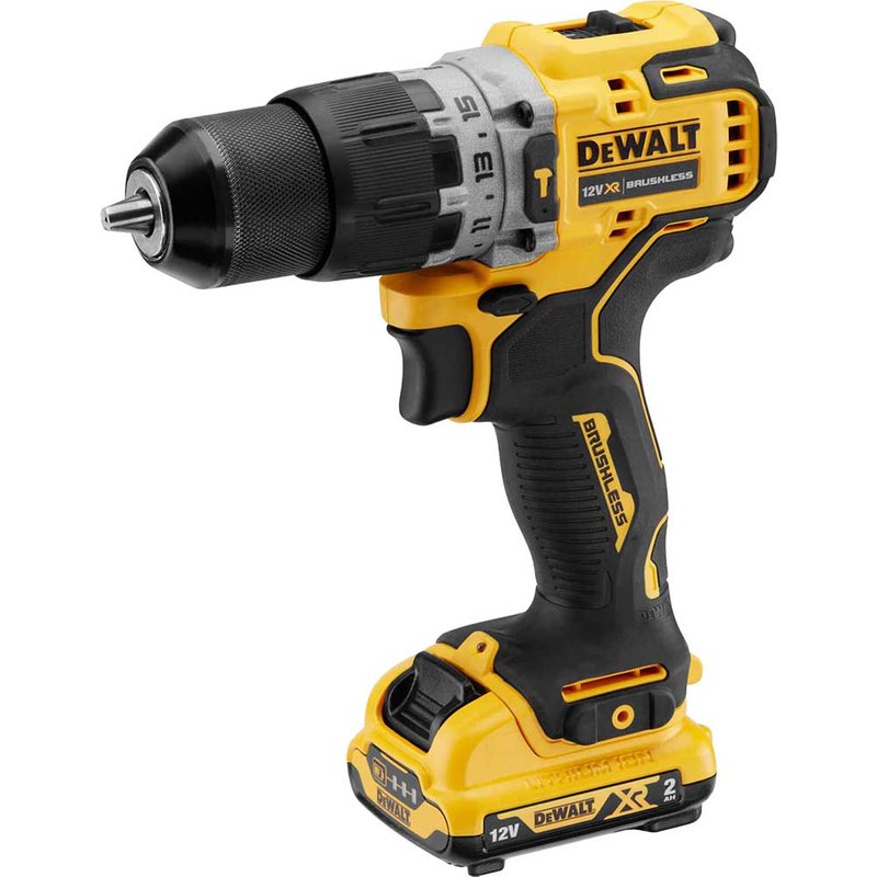 DeWalt DCD706D2 12v XR Compact Cordless Brushless Hammer Drill 2 x 2ah Li-ion Battery Charger Case