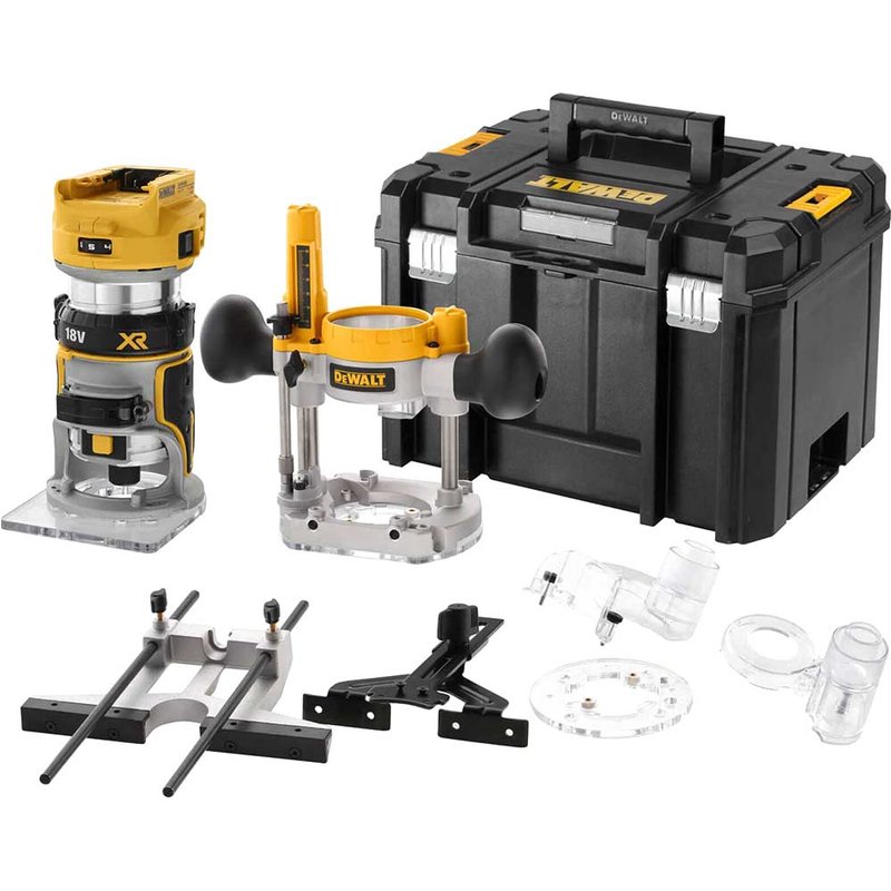 DeWalt DCW604NT 18v XR Cordless Brushless 1/4" Plunge Router and Trimmer Kit No Batteries No Battery Charger Case & Accessories
