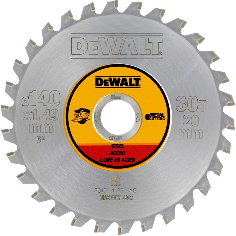 DeWalt Metal Steel Cutting Saw Blade 140mm 30T 20mm
