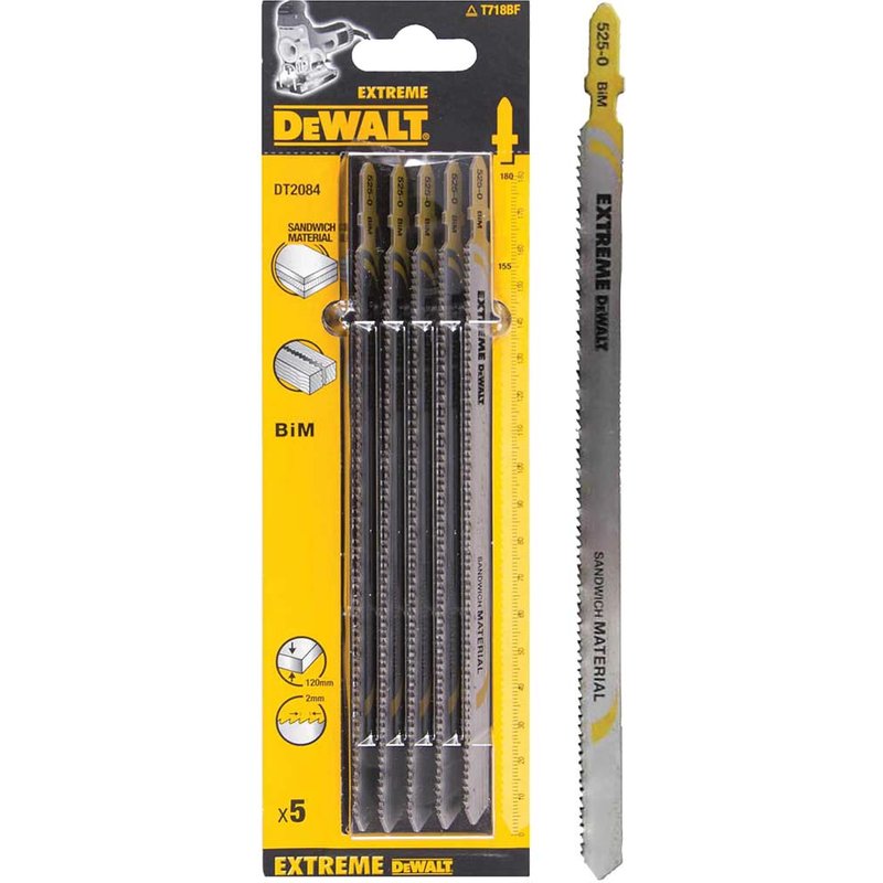 DeWalt T718BF Long Life Bi-Metal Jigsaw Blades Pack of 5