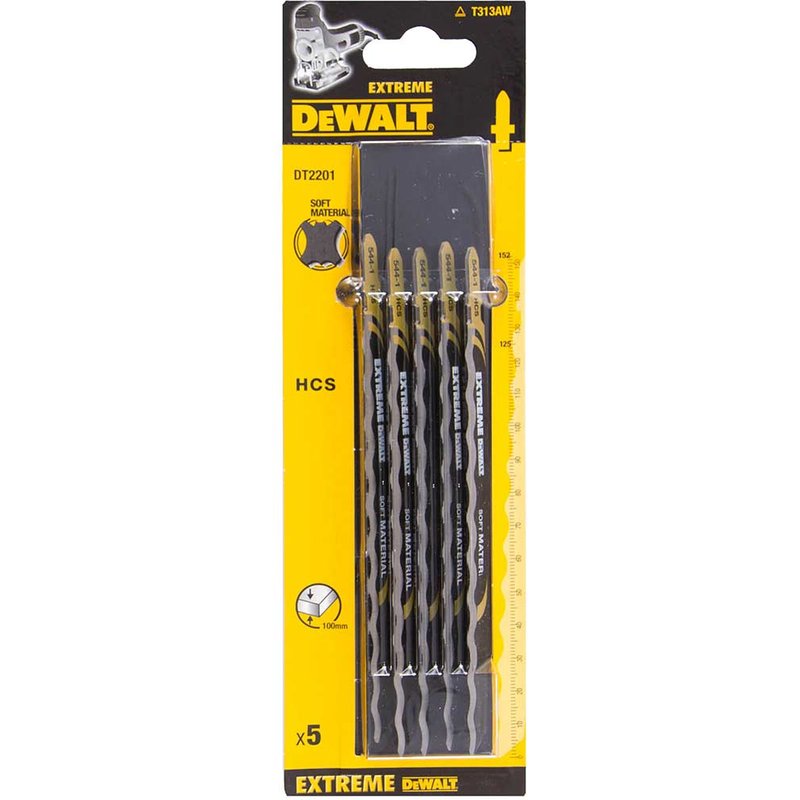 DeWalt T313AW Soft Material Cutting Jigsaw Blades Pack of 5