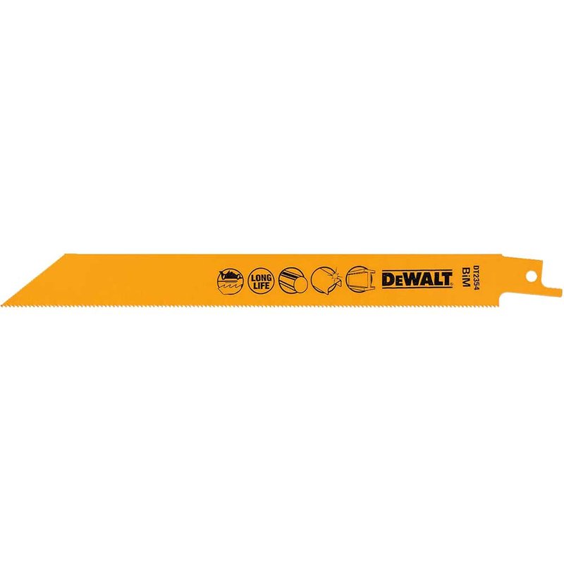 DEWALT Power Tools Bi-Metal Reciprocating Blade for Metal 203mm x 18 TPI (Pack 5) DT2354-QZ