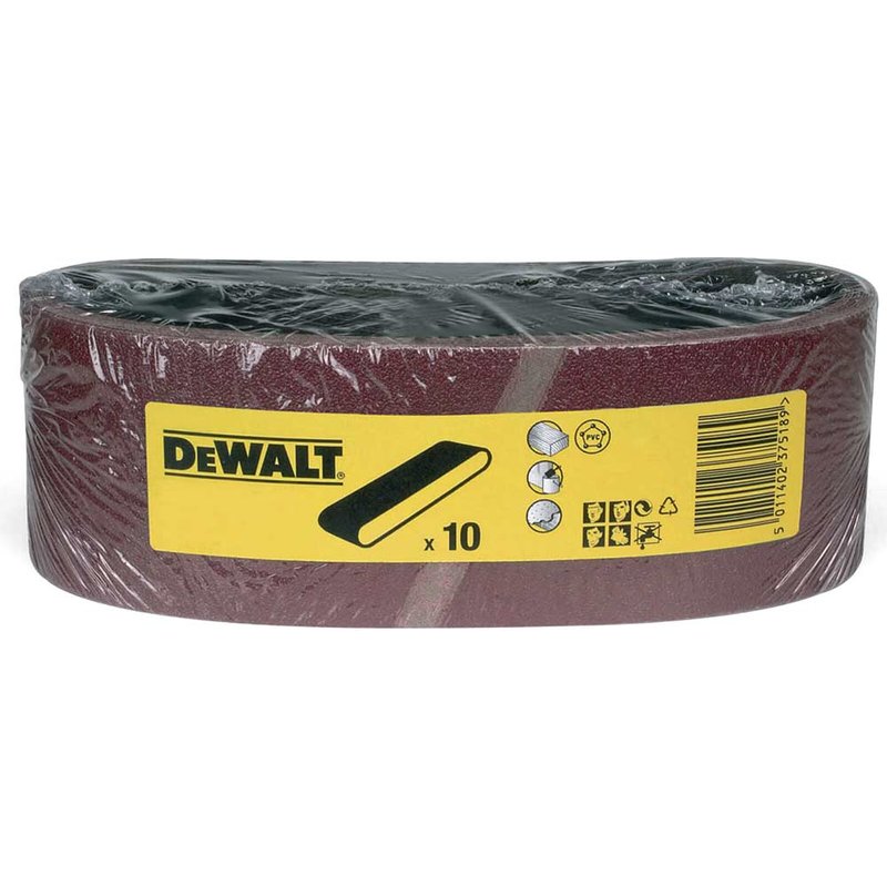 DeWalt 75 x 533mm Sanding Belts 75mm x 533mm 120g Pack of 10