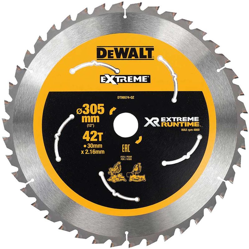 DEWALT Power Tools XR FlexVolt Mitre Saw Blade 305 x 30mm x 42T DT99574-QZ