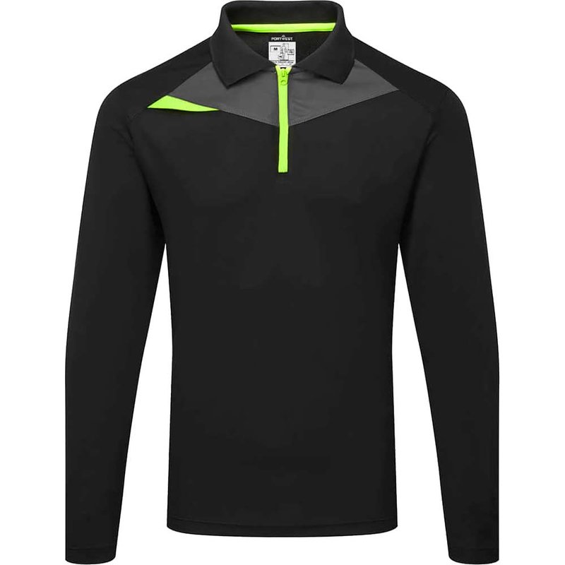 Portwest DX4 Long Sleeve Polo Shirt Black M