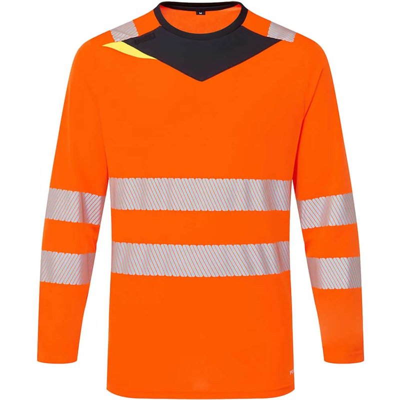 Portwest DX4 Hi Vis Long Sleeve T Shirt Orange / Black 4XL