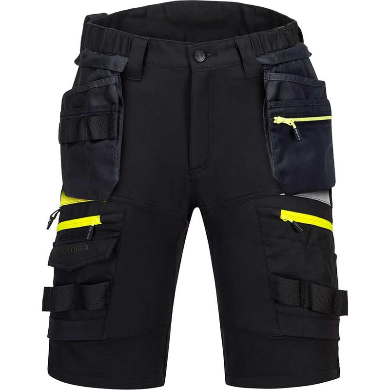 Portwest DX4 Mens Detachable Holster Pocket Shorts Black 26"
