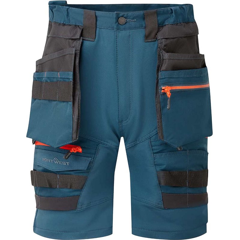 Portwest DX4 Mens Detachable Holster Pocket Shorts Metro Blue 28"