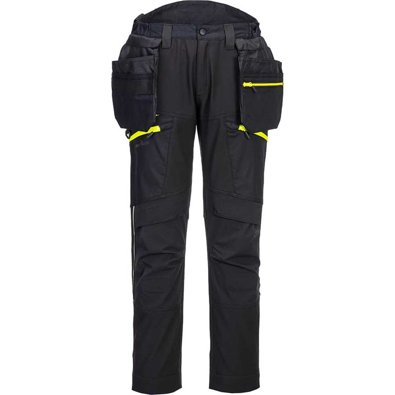 Portwest DX4 Detachable Holster Pocket Softshell Trousers Black 38" 31"