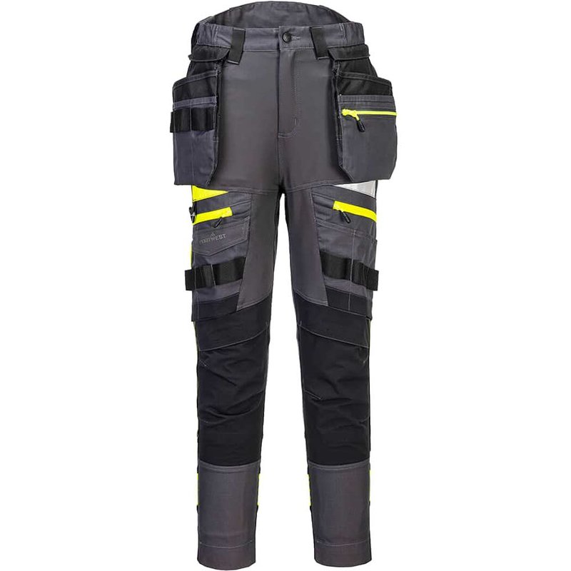 Portwest DX4 Womens Detachable Holster Pocket Trousers Metal Grey 36" 31"