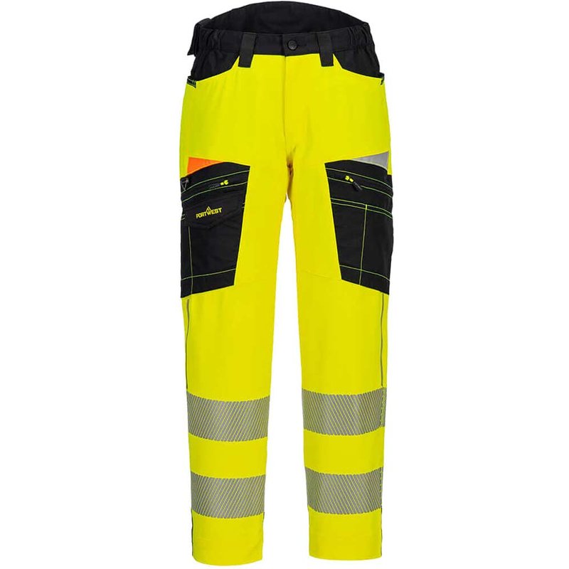Portwest DX4 Hi Vis Service Trousers Yellow / Black 48" 31"