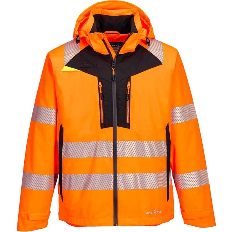 Portwest DX4 Hi Vis Rain Jacket Orange 2XL