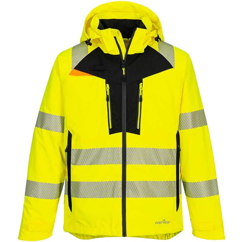 Portwest DX4 Hi Vis Rain Jacket Yellow M