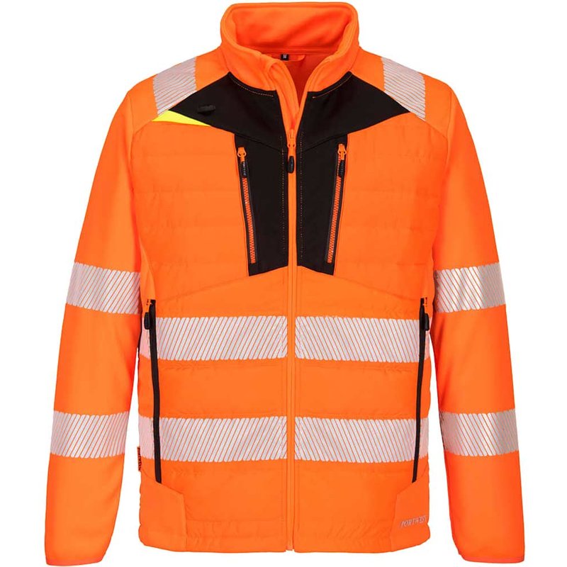 Portwest DX4 Hi Vis Hybrid Baffle Jacket Orange / Black 3XL