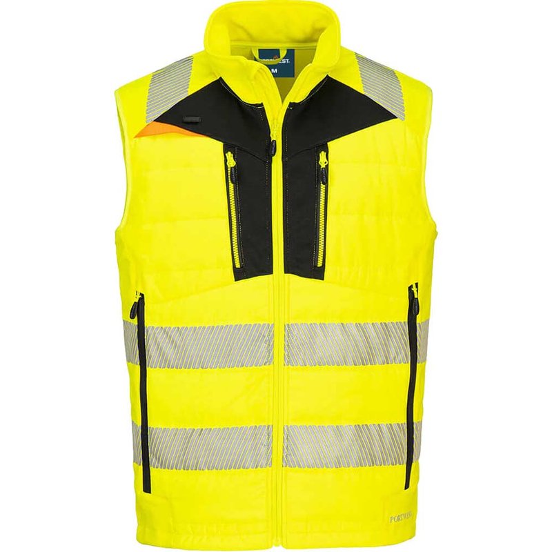 Portwest DX4 Hi Vis Hybrid Baffle Bodywarmer Yellow / Black S