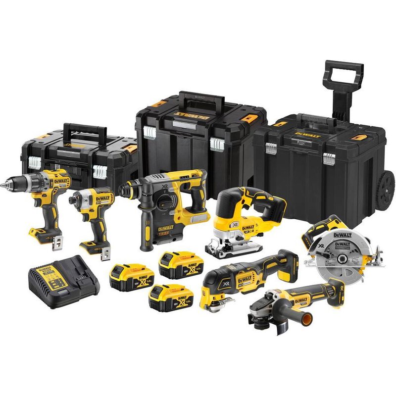 DeWalt DCK755P3T XR Brushless 7 Piece Power Tool Kit 3 x 5ah Li-ion Battery Charger Case