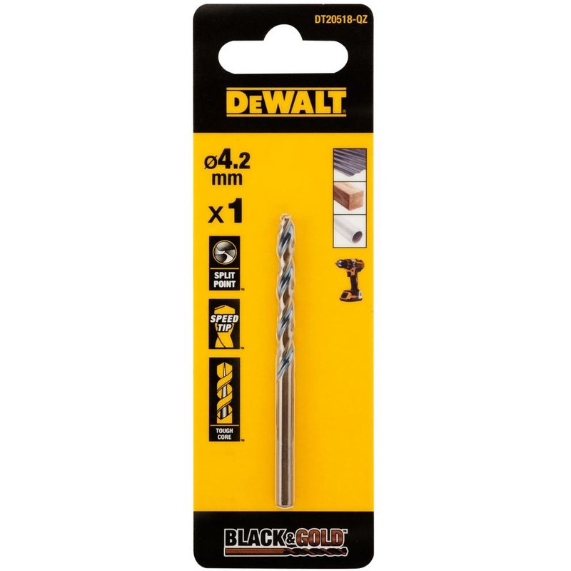 DEWALT Power Tools BLACK&GOLD HSS Drill Bit 4.2mm DT20518-QZ