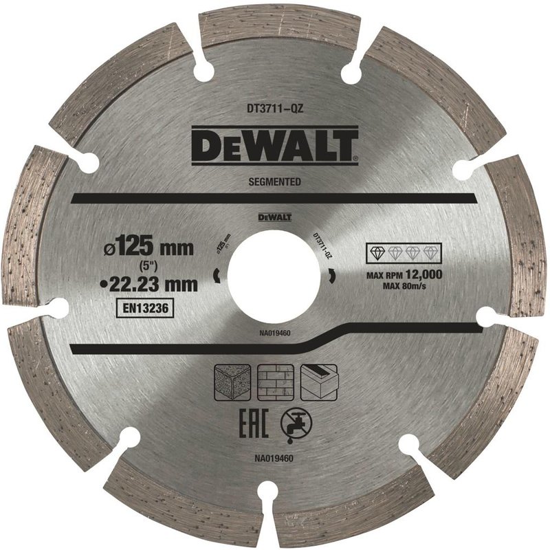 DEWALT Power Tools DT3711 Continuous Rim Diamond Cutting Disc 115 x 22.23mm DT3703-QZ