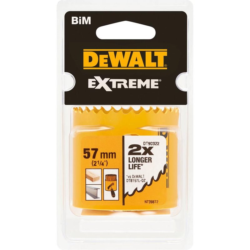 DeWalt Extreme Bi Metal Hole Saw 57mm