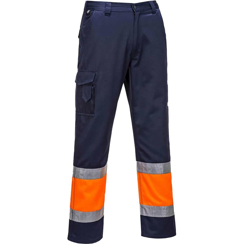 Portwest Hi Vis Two Tone Combat Trousers Orange / Navy 2XL 32"