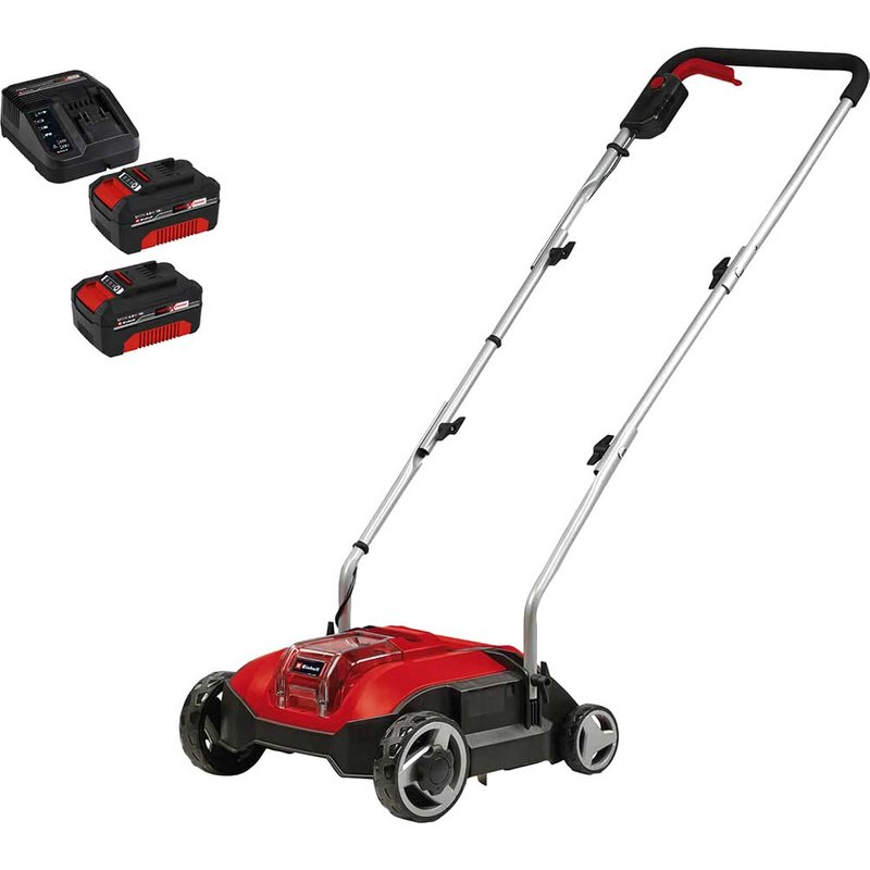 Einhell GC-SC 18/28 Li 18v Cordless Brushless Lawn Scarifier 280mm 2 x 4ah Li-ion Battery Charger