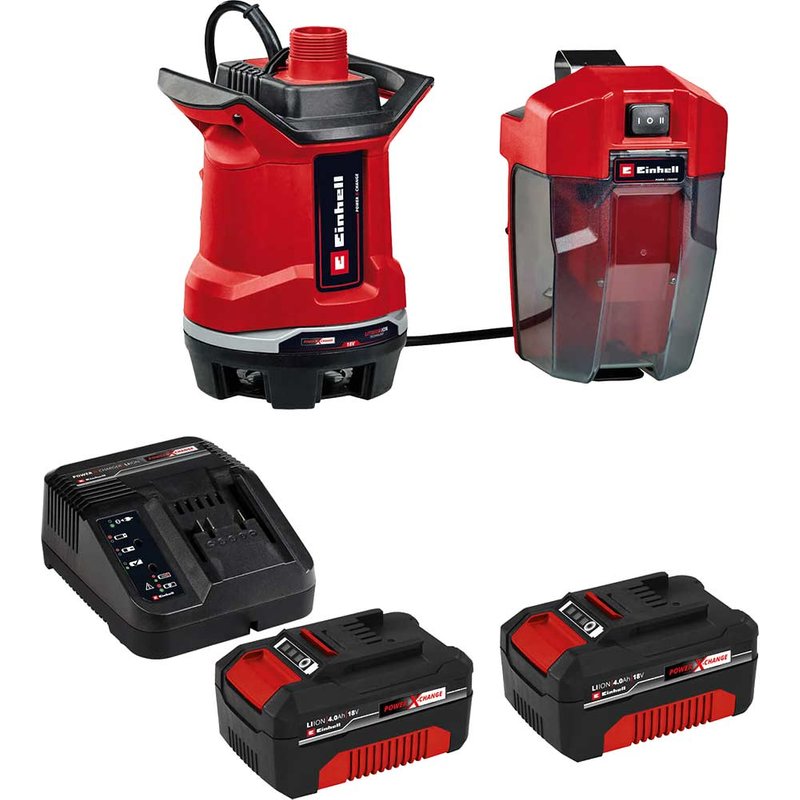 Einhell GE-DP 18/25 Li 18v Cordless Dirty Water Pump 7500 l/h 2 x 2.5ah Li-ion Battery Charger
