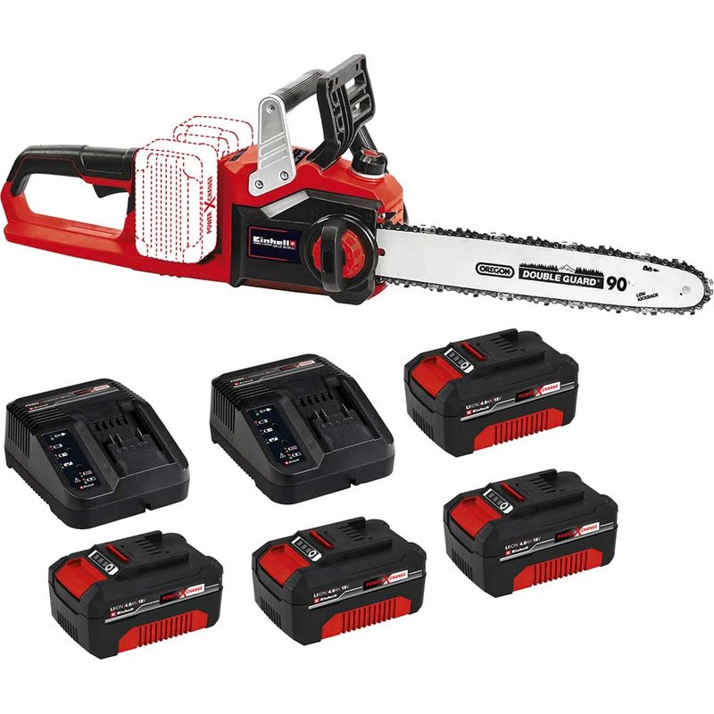 Einhell Professional GP-LC 36/35 Li 36v Cordless Brushless Chainsaw 350mm 2 x 4ah Li-ion Twin or Dual Battery Charger