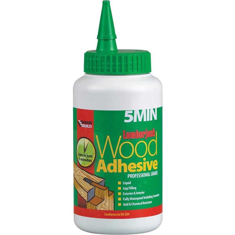 Everbuild Sika Lumberjack 5min Polyurethane Wood Adhesive Liquid 750g 484683