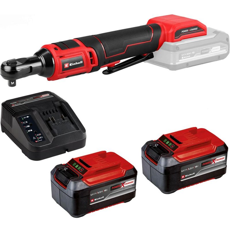 Einhell TE-RW 18/60 Li 18v Cordless 3/8" Drive Ratchet Wrench 1 x 5.2ah Plus Li-ion Charger No Case