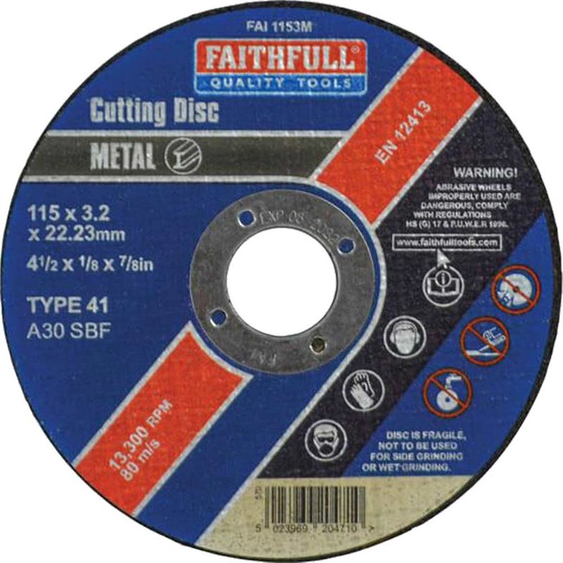 Faithfull Metal Cut Off Disc 115 x 3.2 x 22.23mm FAI1153M