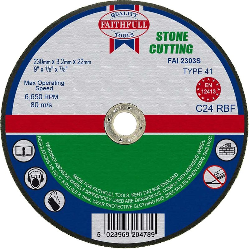 Faithfull Stone Cut Off Disc 230 x 3.2 x 22.23mm FAI2303S