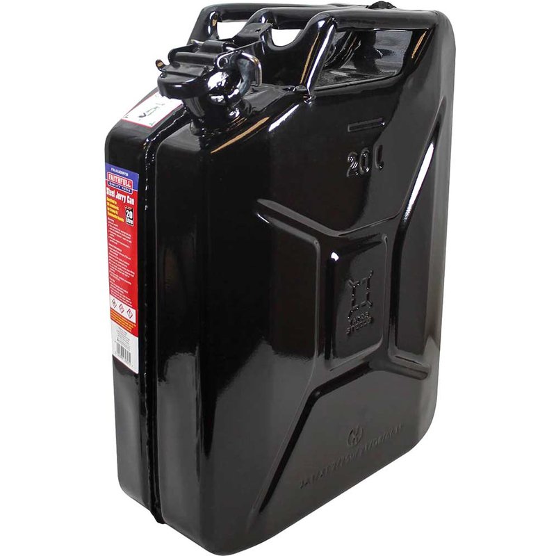 Faithfull Black Steel Jerry Can 20 litre FAIAUJERR20B