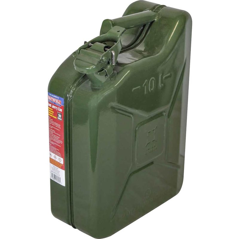 Faithfull Green Steel Jerry Can 10 litre FAIAUJERRY10