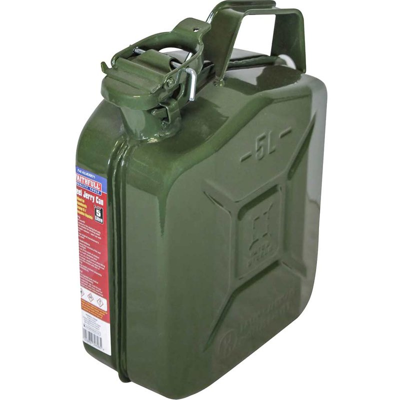 Faithfull Green Steel Jerry Can 5 litre FAIAUJERRY5