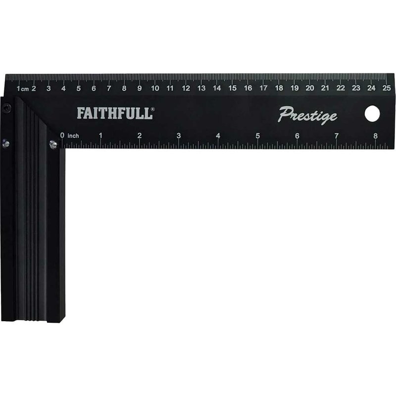 Faithfull Prestige Try Square Black Aluminium 250mm (10in) FAICS10CNC