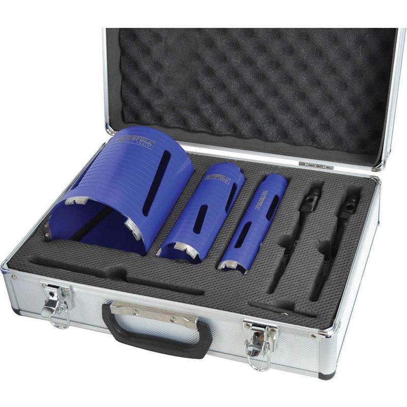 Faithfull Diamond Core Drill Kit & Case Set of 7 FAIDCKIT7