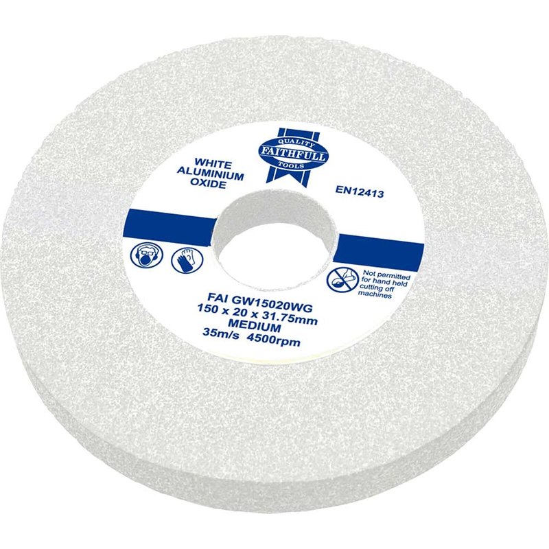Faithfull General Purpose Grinding Wheel 150 x 20mm White Medium FAIGW15020WG
