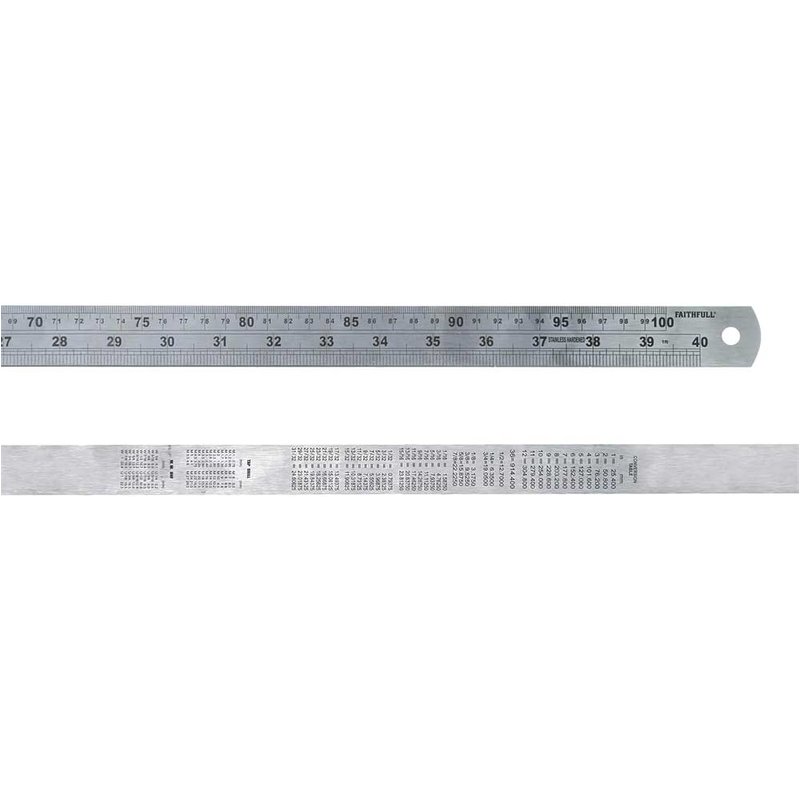 Faithfull Steel Rule 1m / 39in x 30mm FAIRULE1000S