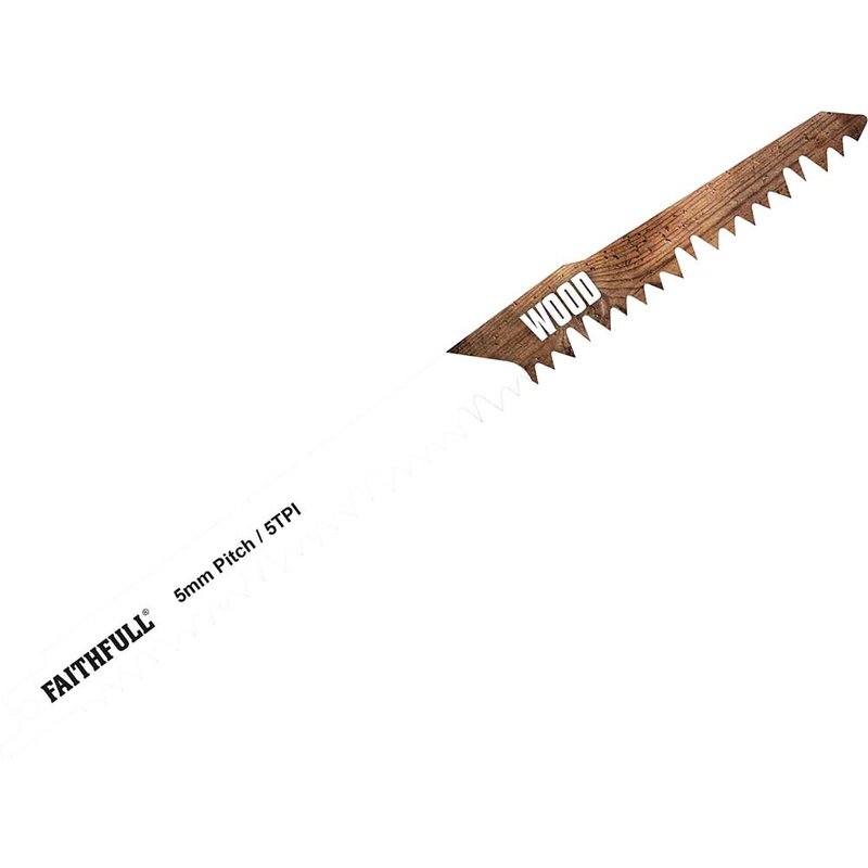 Faithfull S1531L Sabre Saw Blade Wood 240mm 5 TPI (Pack 5) FAISBS1531L