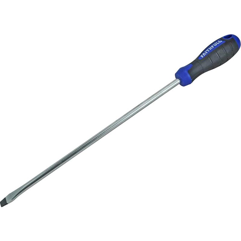 Faithfull Soft Grip Screwdriver Flared Slotted Tip 10.0 x 300mm FAISDF300