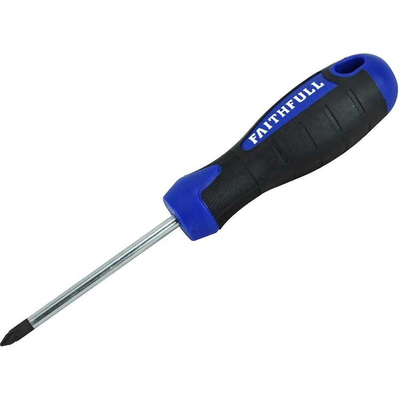 Faithfull Soft Grip Screwdriver Pozidriv Tip PZ1 x 75mm FAISDPZ1