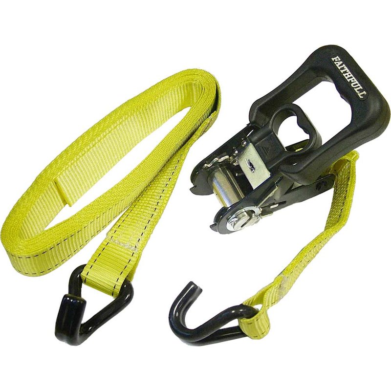 Faithfull Ratchet Tie-Down J-Hook 5m x 32mm Breaking Strain 1320kg Piece FAITDRAT51JH